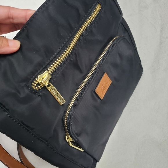 Black Gold Nylon Crossbody Shoulder Bag - Picture 3 of 11